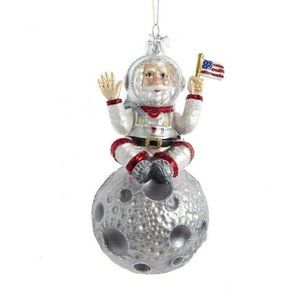 Kurt Adler – Noble Gems Astronaut Santa Glass Ornament NIB NBX0048